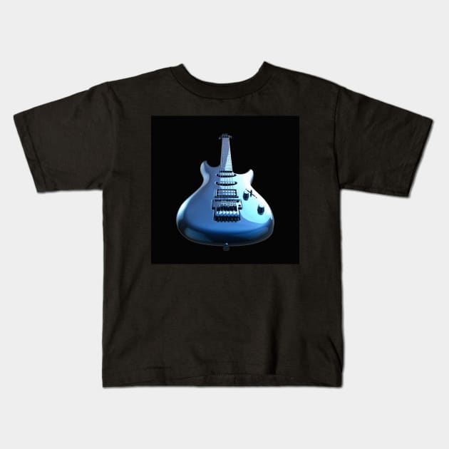 Colourful rock guitar with high gloss reflection. Kids T-Shirt by victorhabbick